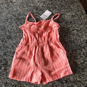 NWT Size 2t joe fresh peach striped romper